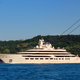The Dilbar, a luxury yacht owned by Russian billionaire Alisher Usmanov, sails in the Bosphorus